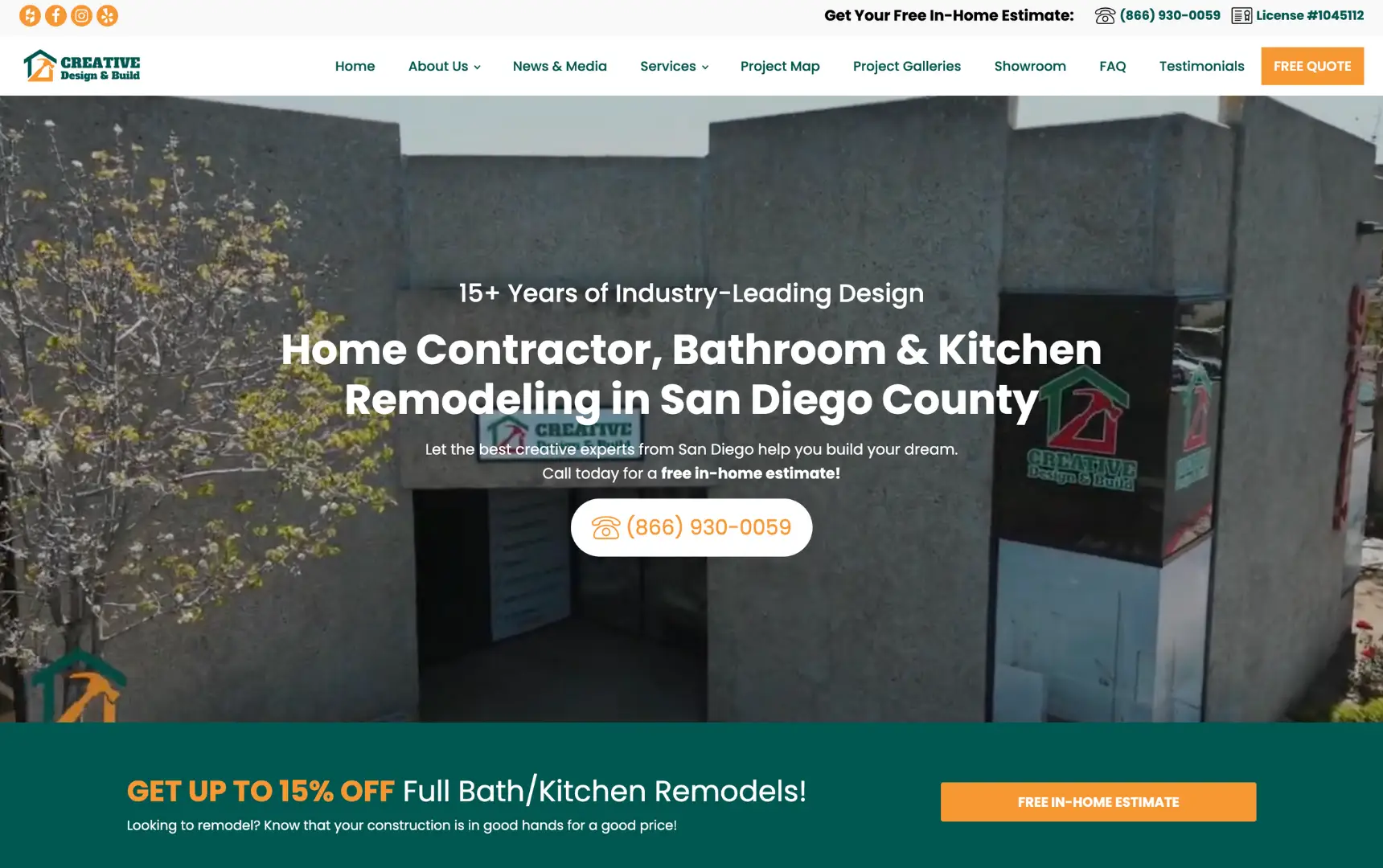 Creative Design & Build. Local SEO results that moved the needle for Creative Design & Build