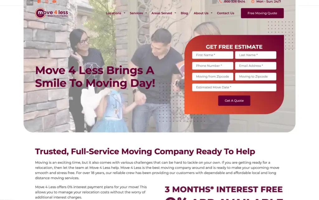 Move 4 Less. Local SEO results that moved the needle for Move 4 Less