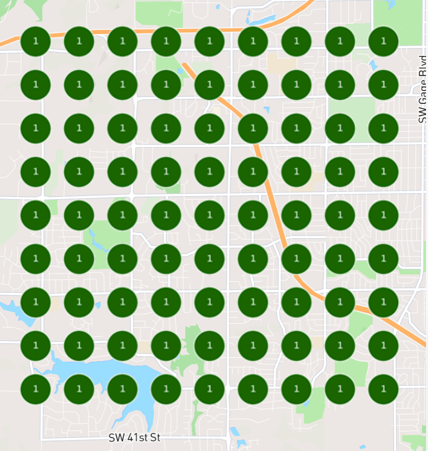 Local rank grid showing Top-3 Map Pack coverage across a service area